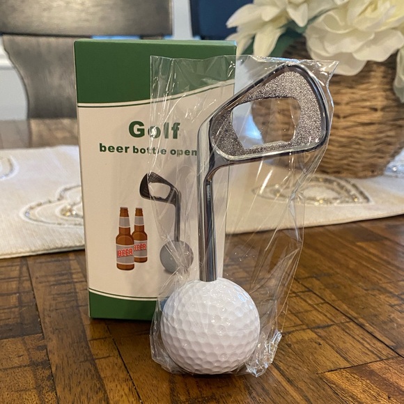 Golf Beer Bottle Opener with White Golf Ball - Picture 2 of 5